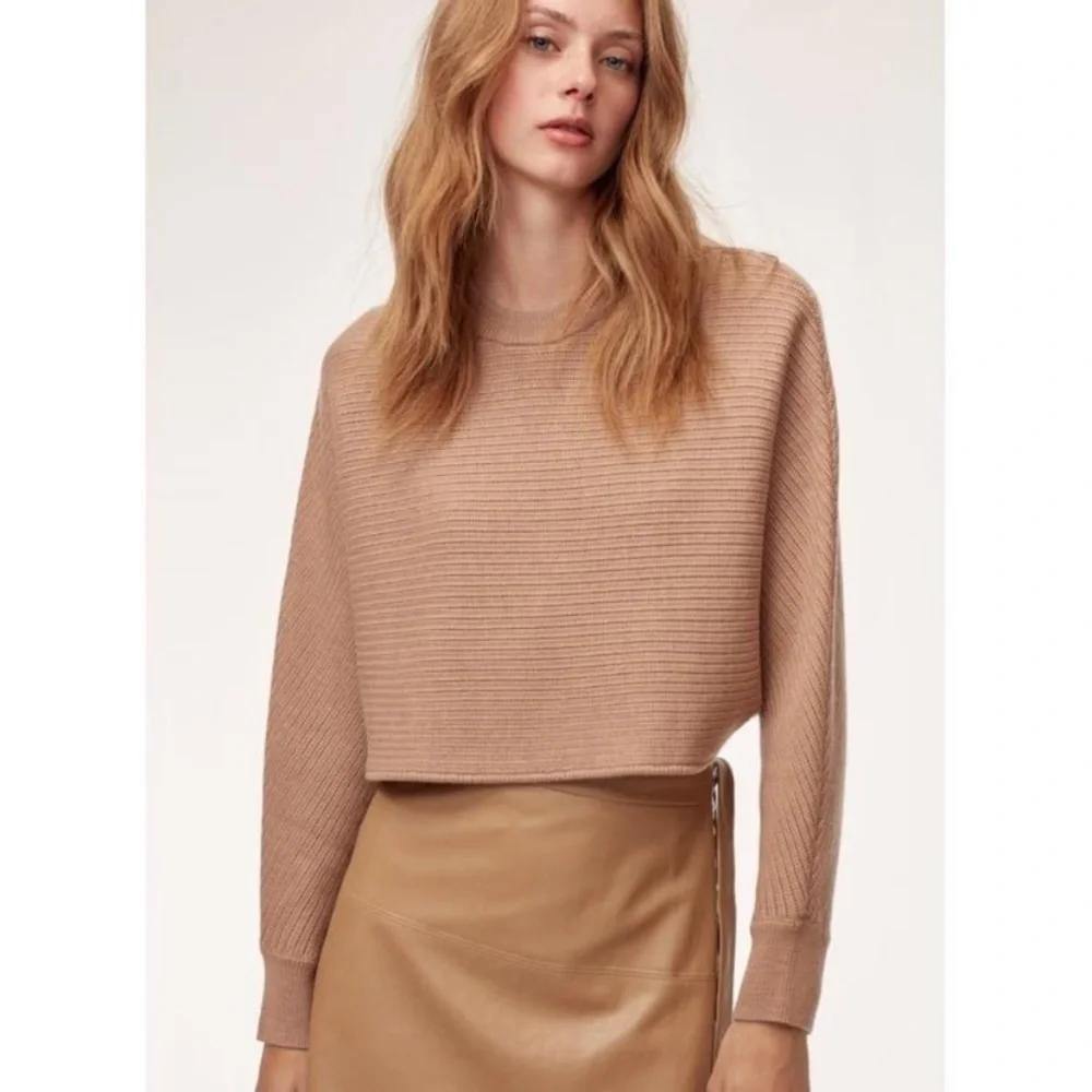 Aritzia Wilfred Lolan wool Sweater Tan Size XS - Picture 2 of 10